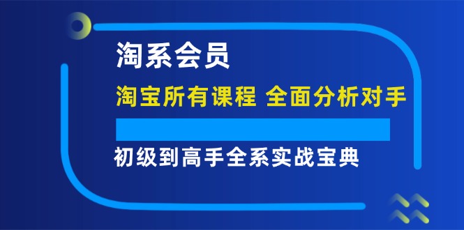 淘系会员【淘宝所有课程，全面分析对手】，初级到高手全系实战宝典