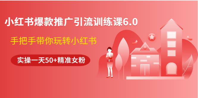 小红书爆款推广引流训练课6.0，手把手带你玩转小红书，实操一天50+精准女粉