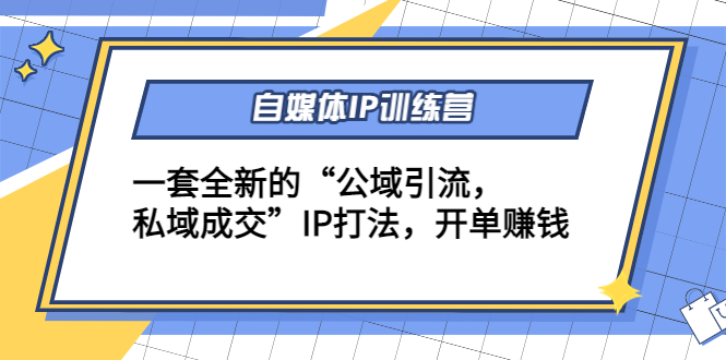 自媒体IP训练营(12+13期)一套全新的“公域引流，私域成交”IP打法 开单赚钱