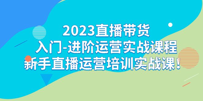 2023直播带货入门-进阶运营实战课程：新手直播运营培训实战课！