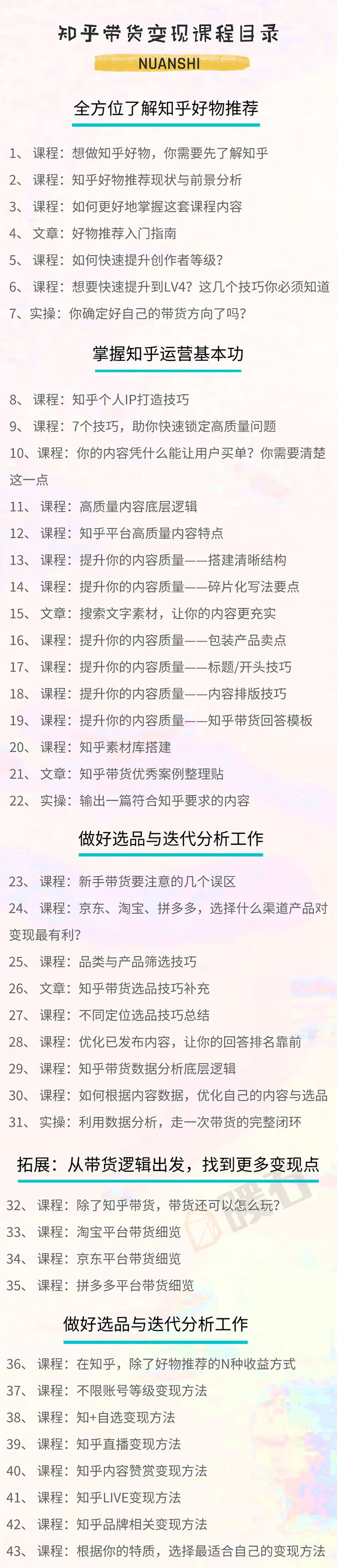 暖石·知乎带货变现训练营：教你0成本实现睡后收入，告别拿死工资的生活