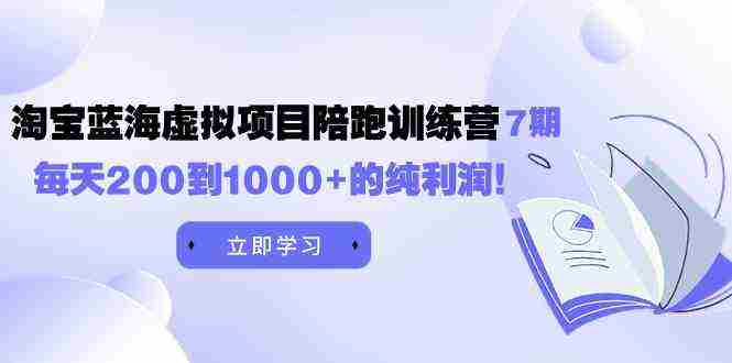 黄岛主《淘宝蓝海虚拟项目陪跑训练营7期》每天200到1000+的纯利润