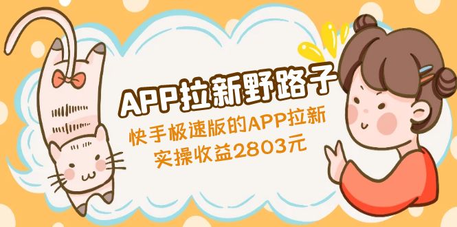 APP拉新野路子：快手极速版的APP拉新赚，实操收益2803元