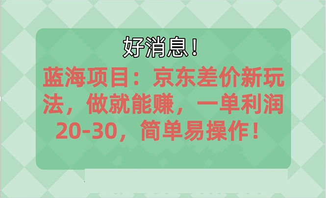 越早知道越能赚到钱的蓝海项目：京东大平台操作，一单利润20-30，简单…