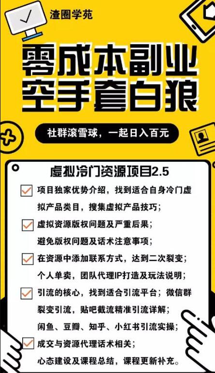 虚拟冷门资源项目2.5 精准引流实操日赚1000+(更新中)