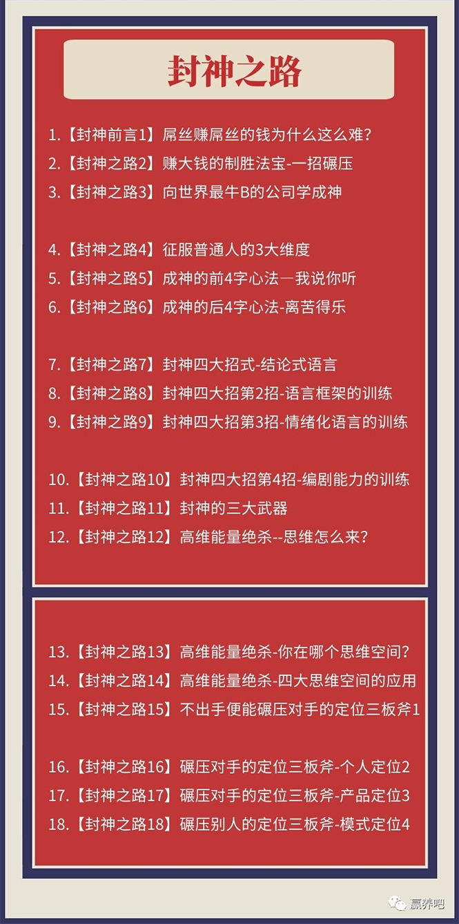 封神之路-征服普通人的核心密法；富人不会讲的赚钱秘密