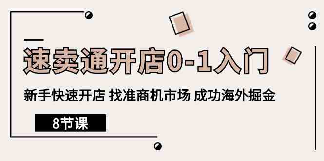 速卖通开店0-1入门，新手快速开店 找准商机市场 成功海外掘金