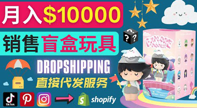 Dropshipping+ Shopify推广玩具盲盒赚钱：每单利润率30%, 月赚1万美元以上