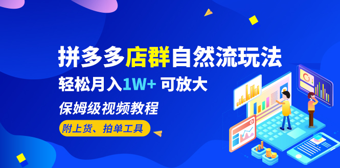 拼多多店群自然流玩法，轻松月入1W+ 保姆级视频教程