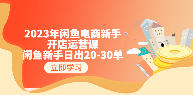 2023年闲鱼电商新手开店运营课：闲鱼新手日出20-30单