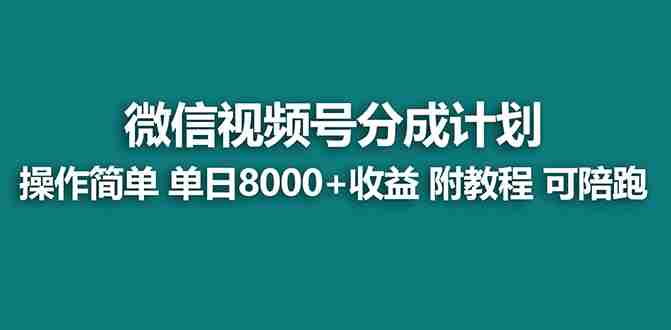 【蓝海项目】视频号分成计划最新玩法，单天收益8000+，附玩法教程