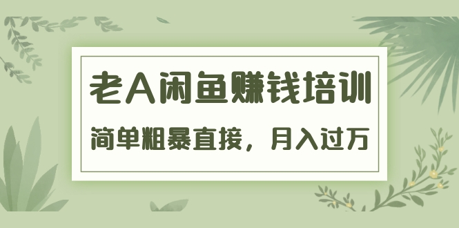 《老A闲鱼赚钱培训》简单粗暴直接，月入过万真正的闲鱼战术实课