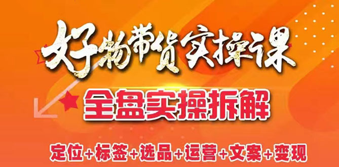 抖音好物带货实操课：全盘拆解抖音好物带货号全套流程打法