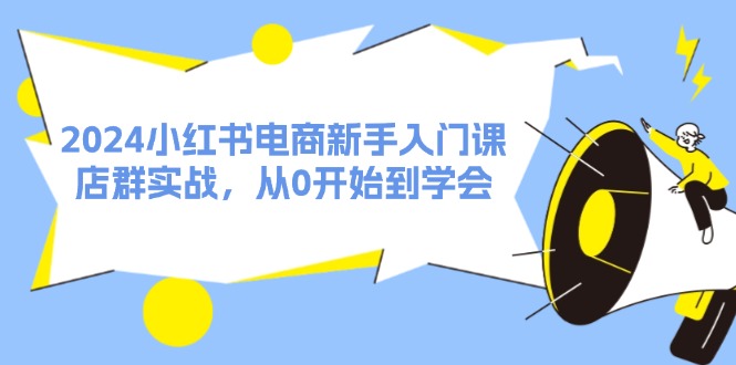 2024小红书电商新手入门课，店群实战，从0开始到学会