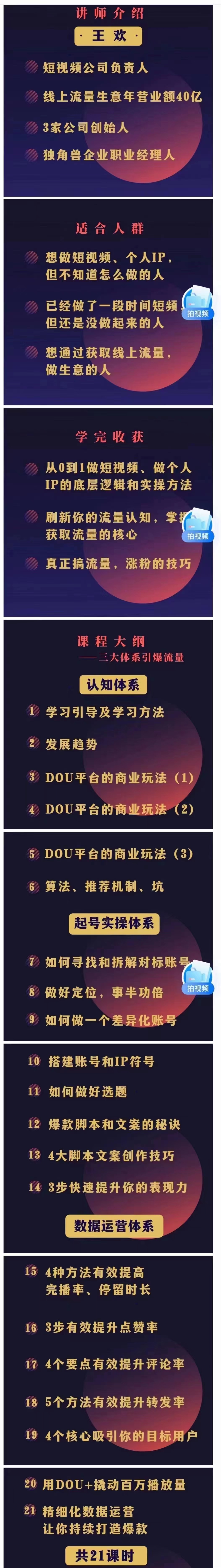 短视频陪跑训练营：从0到1实操起号，教你持续打造爆款！