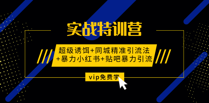 实战特训营:超级诱饵+同城精准引流法+暴力小红书+贴吧暴力引流