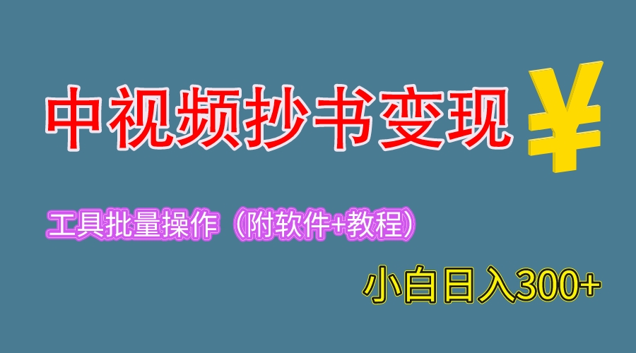 2023中视频抄书变现，一天300+，特别适合新手操作的副业