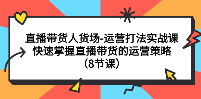 直播带货人货场-运营打法实战课：快速掌握直播带货的运营策略