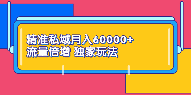 精准私域月入60000+ 流量倍增 独家玩法