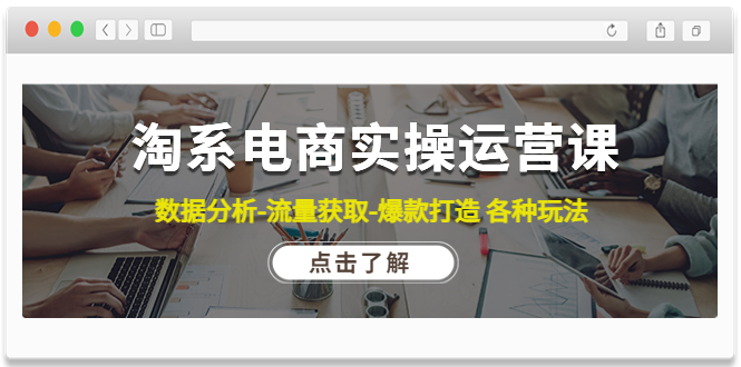 淘系电商实操运营课：数据分析-流量获取-爆款打造 各种玩法