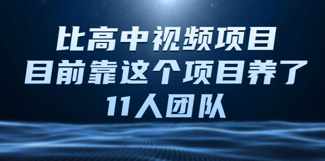 中视频项目，目前靠这个项目养了11人团队【视频课程】