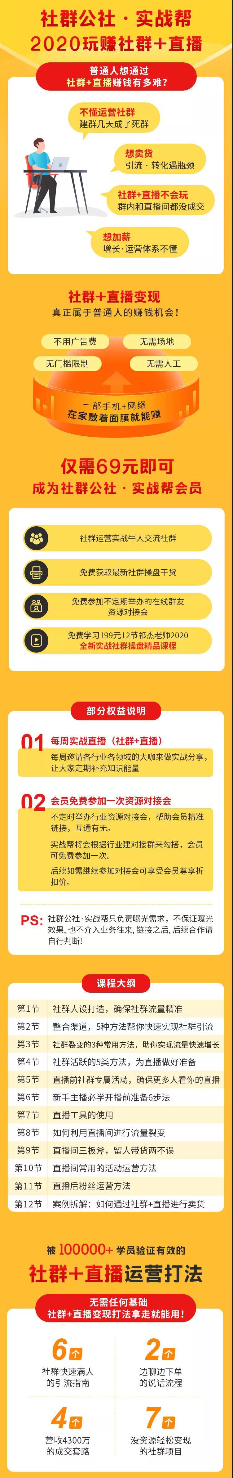 2020一起玩赚社群+直播：社群快速满人技术，普通人一部手机+网络在家躺赚