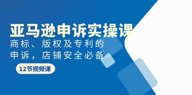 亚马逊-申诉实战课，?商标、版权及专利的申诉，店铺安全必备