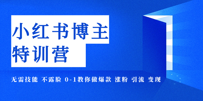 小红书博主爆款特训营-11期 无需技能 不露脸 0-1教你做爆款 涨粉 引流 变现