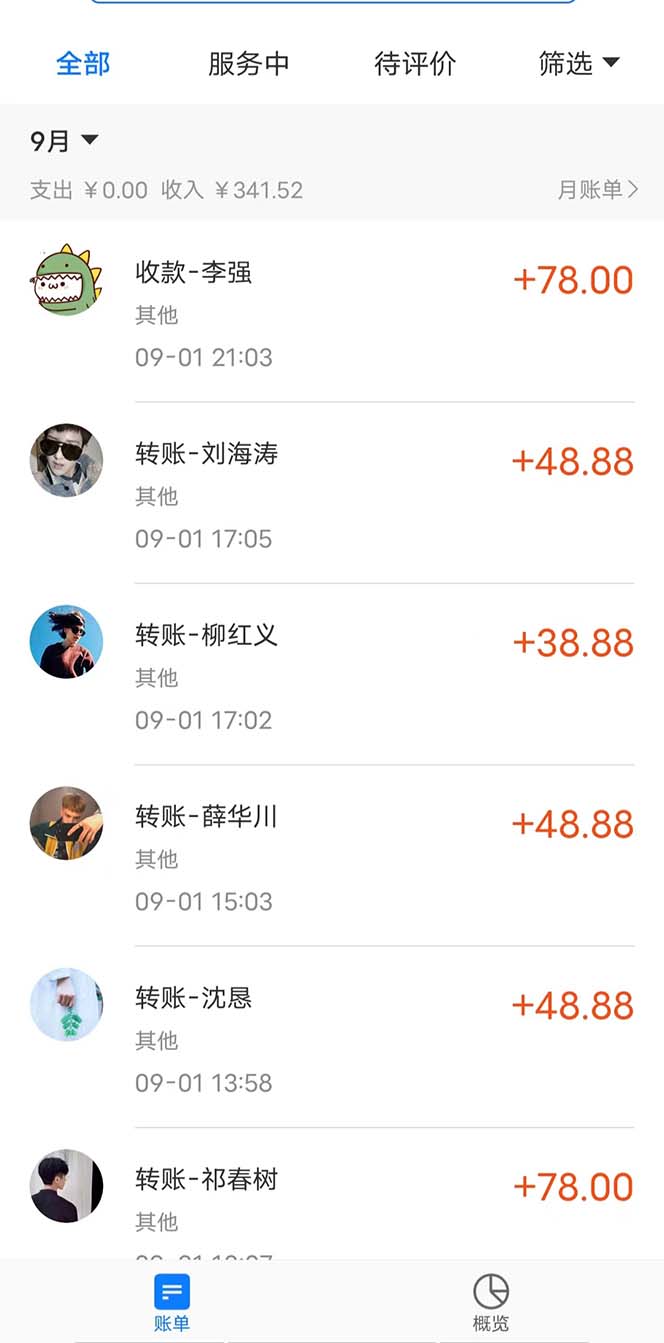 日引500+色粉，一天收款1000+九月份最新男粉项目