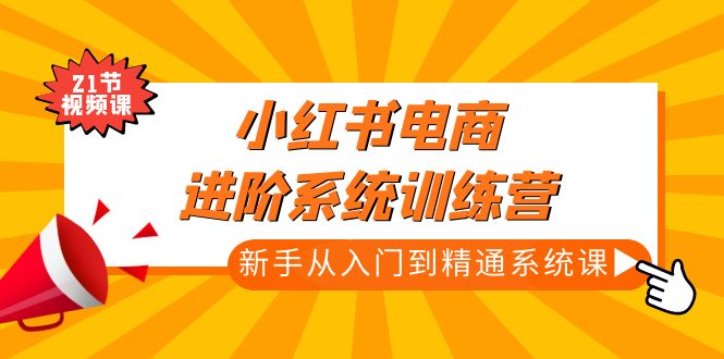 小红书电商进阶系统训练营：新手从入门到精通系统课