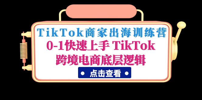 TikTok商家出海训练营：0-1快速上手 TikTok跨境电商底层逻辑(无中创水印)