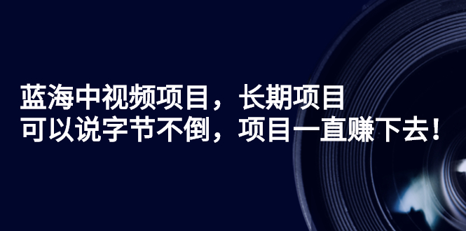 蓝海中视频项目，长期项目，可以说字节不倒，项目一直赚下去！