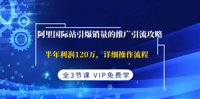 阿里国际站引爆销量的推广引流攻略，半年利润120万，详细操作流程(全3节课)