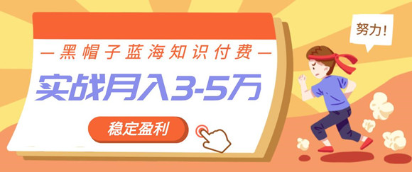 蓝海知识付费众筹项目实战班，持续稳定盈利，实战月入3-5w项目