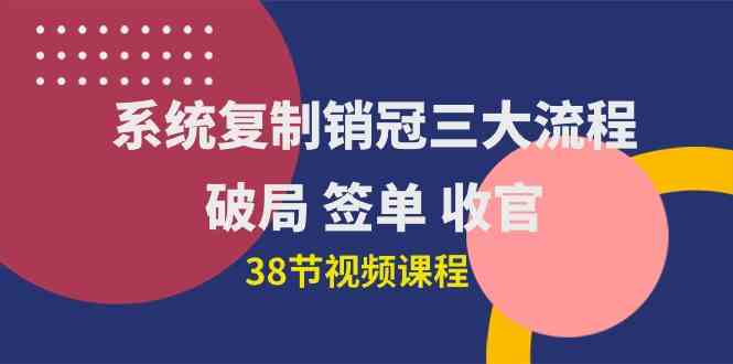 系统复制 销冠三大流程，破局 签单 收官