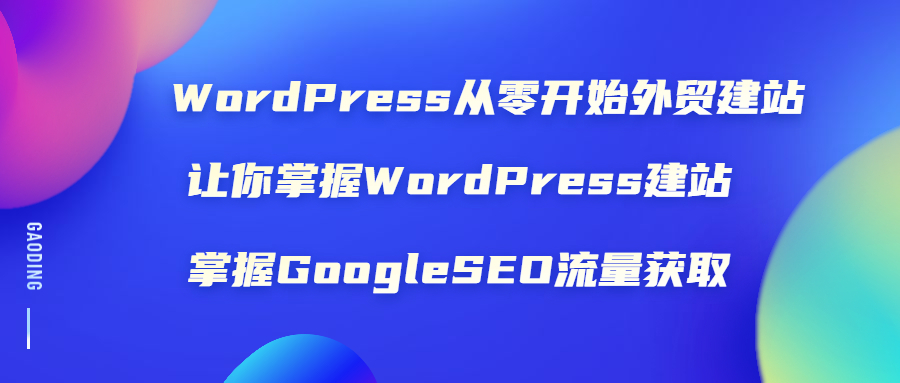 WordPress从零开始外贸建站：让你掌握WordPress建站 掌握GoogleSEO流量获取