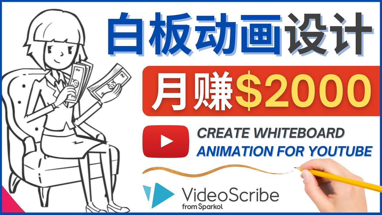 创建白板动画YouTube频道，月赚2000美元