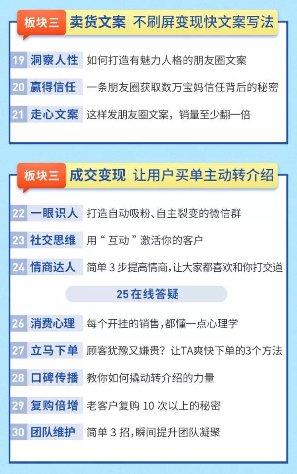 【0投入0风险0人脉】朋友圈财源滚滚技法 4大黄金打法20天赚6w+(30节课+PDF)