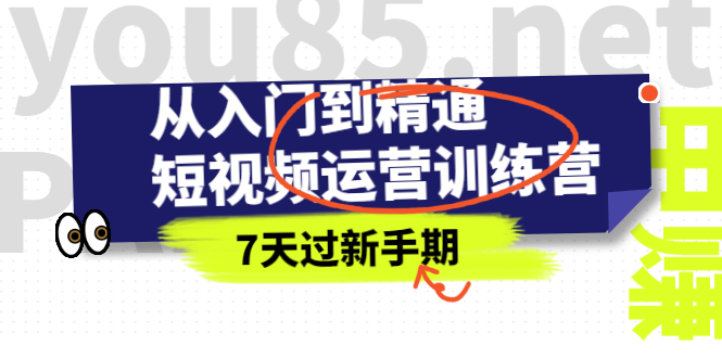 从入门到精通短视频运营训练营，理论、实战、创新，7天过新手期