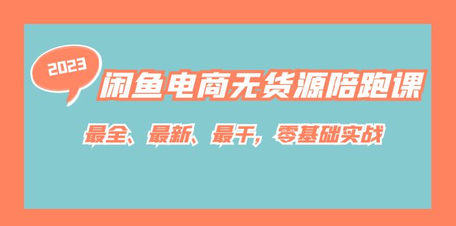 闲鱼电商无货源陪跑课，最全、最新、最干，零基础实战！