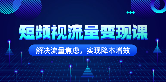 短频视流量变现课：解决流量焦虑，实现降本增效