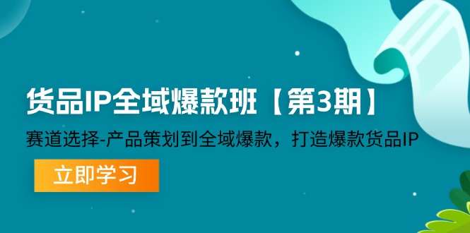 货品-IP全域爆款班【第3期】赛道选择-产品策划到全域爆款，打造爆款货品IP