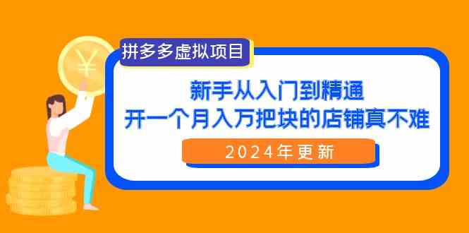 拼多多虚拟项目：入门到精通，开一个月入万把块的店铺 真不难