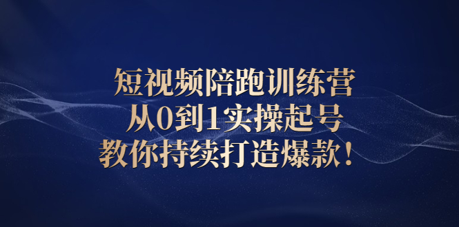 短视频陪跑训练营：从0到1实操起号，教你持续打造爆款！