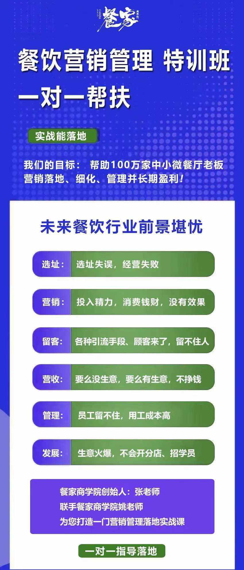 餐饮营销管理特训班：选址+营销+留客+营收+管理+发展！